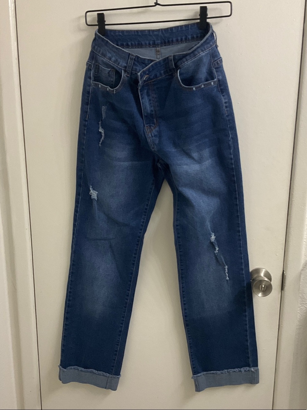 Women's Boyfriend Jeans in Dark Blue Wash